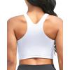 imageYonique Women Bikini Top Only Crop Swim Top Longline Swimsuit Tops High Neck Bathing Suit TopWhite