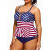 imageYonique Plus Size Swimsuits for Women Tummy Control Two Piece Bathing Suits Peplum Tankini Tops High Waisted SwimwearAmerican Flag