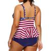 imageYonique Plus Size Swimsuits for Women Tummy Control Two Piece Bathing Suits Peplum Tankini Tops High Waisted SwimwearAmerican Flag
