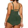 imageYonique Plus Size Swimsuits for Women Tummy Control Two Piece Bathing Suits Peplum Tankini Tops High Waisted SwimwearArmy Green