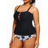 imageYonique Plus Size Swimsuits for Women Tummy Control Two Piece Bathing Suits Peplum Tankini Tops High Waisted SwimwearBlack 01