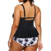 imageYonique Plus Size Swimsuits for Women Tummy Control Two Piece Bathing Suits Peplum Tankini Tops High Waisted SwimwearBlack 01
