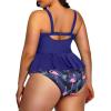 imageYonique Plus Size Swimsuits for Women Tummy Control Two Piece Bathing Suits Peplum Tankini Tops High Waisted SwimwearBlue 01
