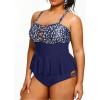 imageYonique Plus Size Swimsuits for Women Tummy Control Two Piece Bathing Suits Peplum Tankini Tops High Waisted SwimwearBlue Dot
