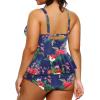 imageYonique Plus Size Swimsuits for Women Tummy Control Two Piece Bathing Suits Peplum Tankini Tops High Waisted SwimwearBlue Floral
