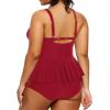imageYonique Plus Size Swimsuits for Women Tummy Control Two Piece Bathing Suits Peplum Tankini Tops High Waisted SwimwearBright Burgundy