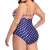imageYonique Women Plus Size One Piece Swimsuits Tummy Control Bathing Suits Twist Front Ruched SwimwearAmerican Flag