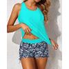 imageYonique 3 Piece Tankini Swimsuits for Women Swim Tank Top Bathing Suits with Boy Shorts and Bra Athletic SwimwearAqua Green