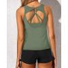 imageYonique 3 Piece Tankini Swimsuits for Women Swim Tank Top Bathing Suits with Boy Shorts and Bra Athletic SwimwearBlack  Army Green
