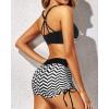 imageYonique 3 Piece Tankini Swimsuits for Women Swim Tank Top Bathing Suits with Boy Shorts and Bra Athletic SwimwearBlack  Polyline