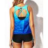 imageYonique 3 Piece Tankini Swimsuits for Women Swim Tank Top Bathing Suits with Boy Shorts and Bra Athletic SwimwearBlue Gradient
