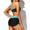imageYonique 3 Piece Tankini Swimsuits for Women Swim Tank Top Bathing Suits with Boy Shorts and Bra Athletic SwimwearBlue Gradient