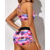 imageYonique 3 Piece Tankini Swimsuits for Women Swim Tank Top Bathing Suits with Boy Shorts and Bra Athletic SwimwearPink Tree