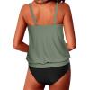 imageYonique Two Piece Blouson Tankini Swimsuits for Women Modest Bathing Suits Loose Fit SwimwearArmy Green