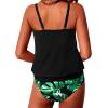 imageYonique Two Piece Blouson Tankini Swimsuits for Women Modest Bathing Suits Loose Fit SwimwearBlack Leaves