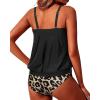imageYonique Two Piece Blouson Tankini Swimsuits for Women Modest Bathing Suits Loose Fit SwimwearBlack Leopard