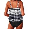 imageYonique Two Piece Blouson Tankini Swimsuits for Women Modest Bathing Suits Loose Fit SwimwearBlackwhite Tribal 02