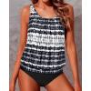 imageYonique Two Piece Blouson Tankini Swimsuits for Women Modest Bathing Suits Loose Fit SwimwearBlackwhite Tribal 02