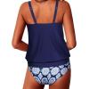 imageYonique Two Piece Blouson Tankini Swimsuits for Women Modest Bathing Suits Loose Fit SwimwearBlue