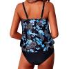 imageYonique Two Piece Blouson Tankini Swimsuits for Women Modest Bathing Suits Loose Fit SwimwearBlue Paisley