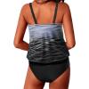 imageYonique Two Piece Blouson Tankini Swimsuits for Women Modest Bathing Suits Loose Fit SwimwearGray Gradient