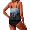imageYonique Two Piece Blouson Tankini Swimsuits for Women Modest Bathing Suits Loose Fit SwimwearGray Gradient