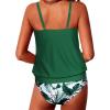 imageYonique Two Piece Blouson Tankini Swimsuits for Women Modest Bathing Suits Loose Fit SwimwearGreen Floral