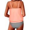 imageYonique Two Piece Blouson Tankini Swimsuits for Women Modest Bathing Suits Loose Fit SwimwearPink Striped 02