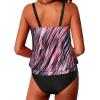 imageYonique Two Piece Blouson Tankini Swimsuits for Women Modest Bathing Suits Loose Fit SwimwearPink Striped