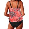 imageYonique Two Piece Blouson Tankini Swimsuits for Women Modest Bathing Suits Loose Fit SwimwearRed Floral