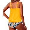 imageYonique Two Piece Blouson Tankini Swimsuits for Women Modest Bathing Suits Loose Fit SwimwearYellow Floral
