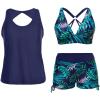 Navy Blue Green Leaf