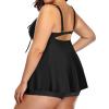 imageYonique Plus Size Tankini Swimsuits for Women Tankini with Shorts Two Piece Bathing Suits Flowy SwimwearBlack