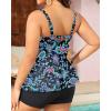 imageYonique Plus Size Tankini Swimsuits for Women Tankini with Shorts Two Piece Bathing Suits Flowy SwimwearBlack Floral 02