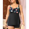 imageYonique Plus Size Tankini Swimsuits for Women Tankini with Shorts Two Piece Bathing Suits Flowy SwimwearBlack Floral