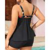 imageYonique Plus Size Tankini Swimsuits for Women Tankini with Shorts Two Piece Bathing Suits Flowy SwimwearBlack Floral