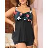 imageYonique Plus Size Tankini Swimsuits for Women Tankini with Shorts Two Piece Bathing Suits Flowy SwimwearBlack Floral