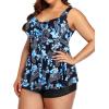 imageYonique Plus Size Tankini Swimsuits for Women Tankini with Shorts Two Piece Bathing Suits Flowy SwimwearBlack Paisley