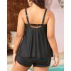 imageYonique Plus Size Tankini Swimsuits for Women Tankini with Shorts Two Piece Bathing Suits Flowy SwimwearBlack1