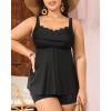 imageYonique Plus Size Tankini Swimsuits for Women Tankini with Shorts Two Piece Bathing Suits Flowy SwimwearBlack1