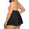 imageYonique Plus Size Tankini Swimsuits for Women Tankini with Shorts Two Piece Bathing Suits Flowy SwimwearBlackpink