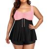 imageYonique Plus Size Tankini Swimsuits for Women Tankini with Shorts Two Piece Bathing Suits Flowy SwimwearBlackpink