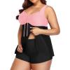 imageYonique Plus Size Tankini Swimsuits for Women Tankini with Shorts Two Piece Bathing Suits Flowy SwimwearBlackpink