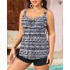 imageYonique Plus Size Tankini Swimsuits for Women Tankini with Shorts Two Piece Bathing Suits Flowy SwimwearBlackwhite Tribal