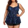 imageYonique Plus Size Tankini Swimsuits for Women Tankini with Shorts Two Piece Bathing Suits Flowy SwimwearBlue Galaxy