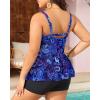 imageYonique Plus Size Tankini Swimsuits for Women Tankini with Shorts Two Piece Bathing Suits Flowy SwimwearBlue Paisley 02