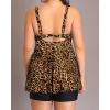 imageYonique Plus Size Tankini Swimsuits for Women Tankini with Shorts Two Piece Bathing Suits Flowy SwimwearLeopard 02