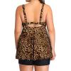 imageYonique Plus Size Tankini Swimsuits for Women Tankini with Shorts Two Piece Bathing Suits Flowy SwimwearLeopard 02