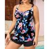 imageYonique Plus Size Tankini Swimsuits for Women Tankini with Shorts Two Piece Bathing Suits Flowy SwimwearPink Floral
