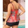 imageYonique Plus Size Tankini Swimsuits for Women Tankini with Shorts Two Piece Bathing Suits Flowy SwimwearRed Floral